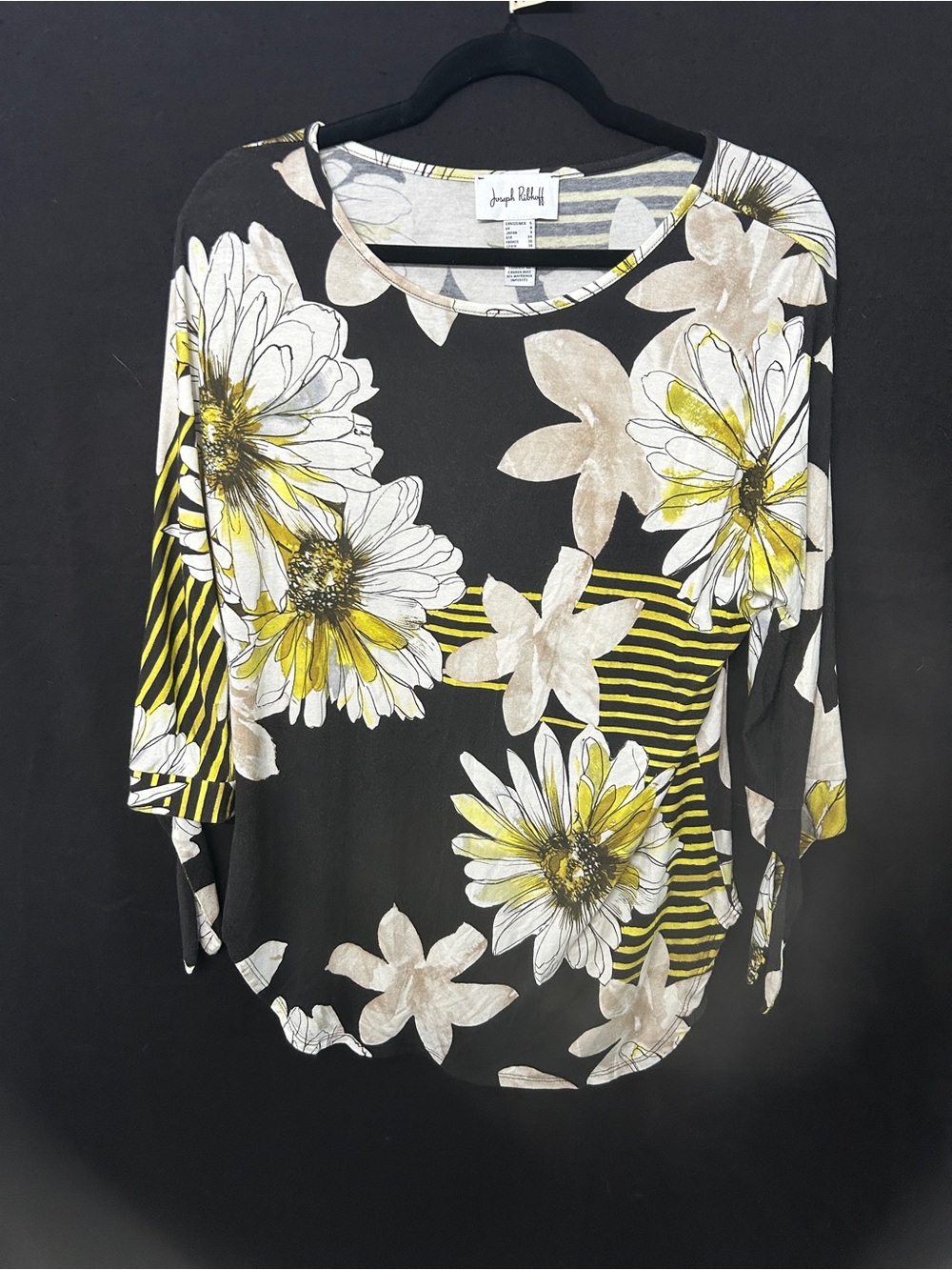 Women’s Joseph Ribkoff Floral Statement Top Black Multi Size 6